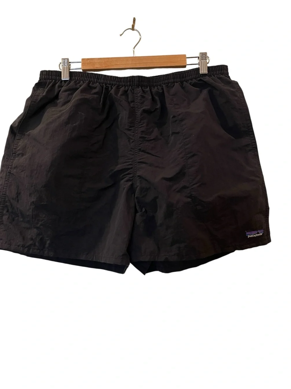 Patagonia Men's Black Swim Shorts Solid Drawstring Elastic Waist Pockets Sz: XL